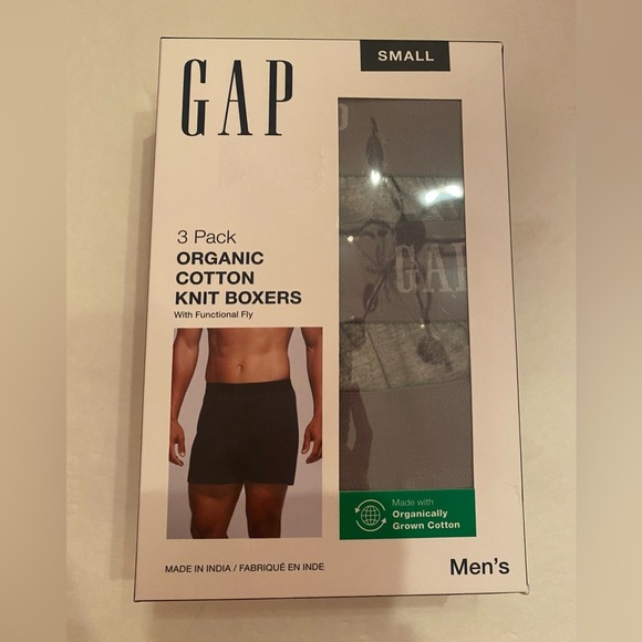 NWT Gap Men’s 3 Pack Organic Cotton Knit Boxers with Functional Fly Small 30-31 - Picture 1 of 3